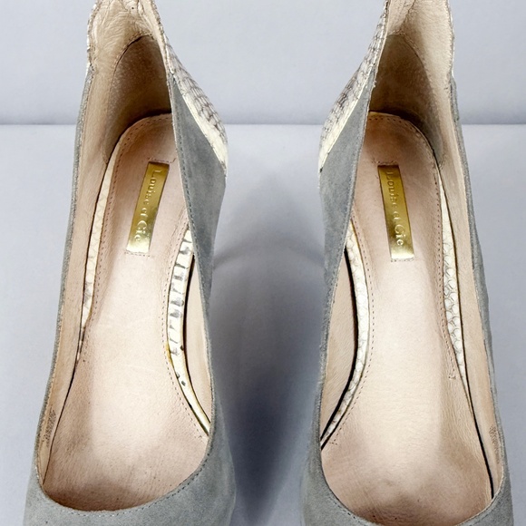 LOUISE ET CIE GREY SUEDE & SNAKE HEELS - Picture 6 of 13